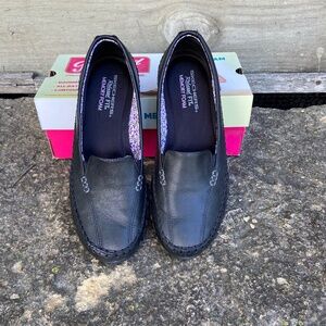 Skechers Leather Relaxed Fit Memory Foam Slip-on Shoe